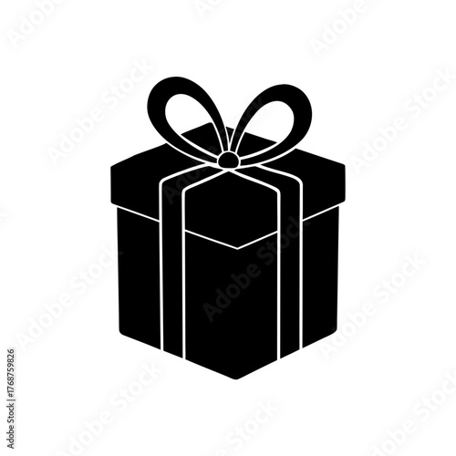 A gift box silhouette vector illustration