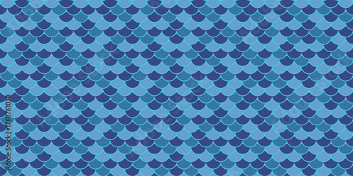 Serene blue scale pattern, perfect for backgrounds, website designs, or textile prints.  Evokes ocean depths, mermaid tales, and a sense of calm.