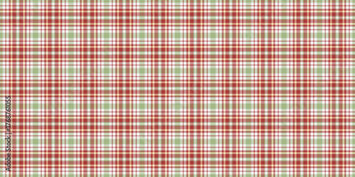 Festive plaid pattern featuring red, green, and white intersecting lines. Ideal for backgrounds, textiles, or winter holiday designs. Versatile and timeless.