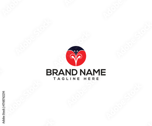 Abstract Logo Design: A minimalist logo featuring a stylized design with a circle and shape on a plain background, creating a simple and elegant visual identity.