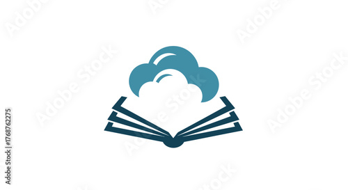 Innovative cloud education logo design, symbol for modern learning and information storage or