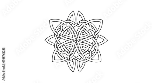 Intricate Celtic Knot Design Displaying Sophisticated Geometric Interweaving Patterns