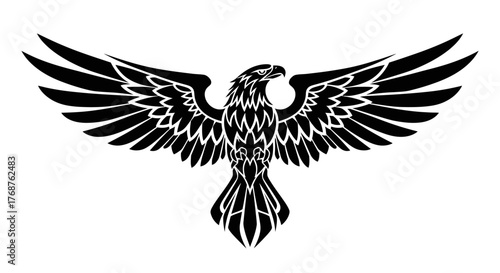 Majestic Eagle Spreading its Wings: Bold Vector Illustration for Graphic Designs and Creative