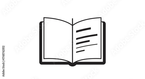 Minimalistic open book outline, inviting curiosity and imaginative storytelling concept