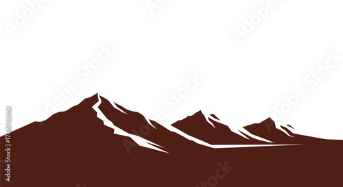 Graphical representation of majestic mountains against a clean backdrop design concept
