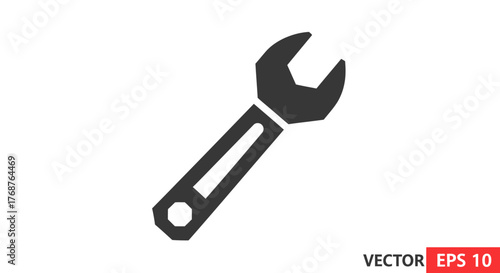 Vector illustration of a spanner icon, suitable for engineering and repair services design projects