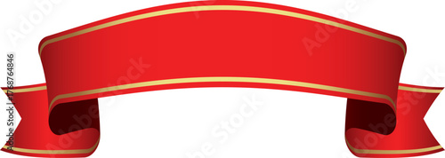 red colored ribbon banner with gold frame