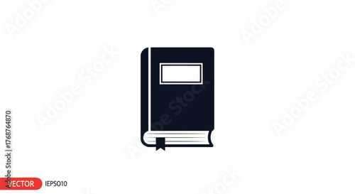 Minimalist book icon with bookmark offering simple elegance and information learning, literature