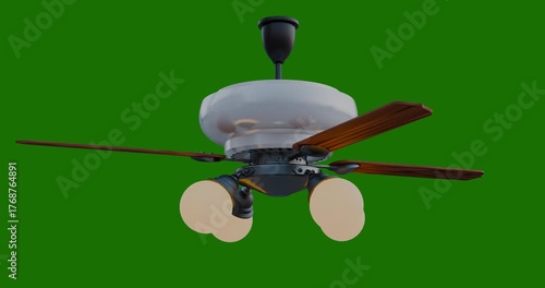 Modern Ceiling Fan finished with Walnut Wooden Blades and Warm Ambient Lighting.Highlights elegant interior lighting design, home comfort, and modern energy-efficient appliances.