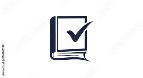 Approved reading, illustrating completion or verification with stylized book and checkmark icon