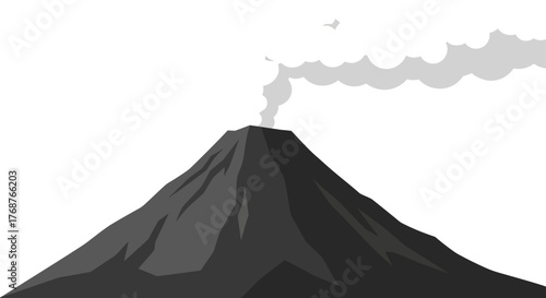Stylized eruption volcano illustration, capturing geological activity and natural phenomenon in