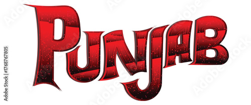 Punjab Text Effect ,  Punjabi Typography Design for Poster, Banner, and Logo
