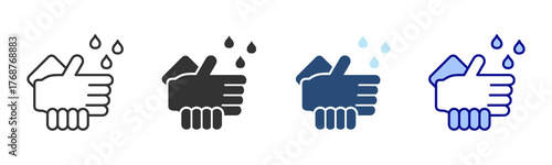 Hand Wash Icon Set. Designed In Multi Style