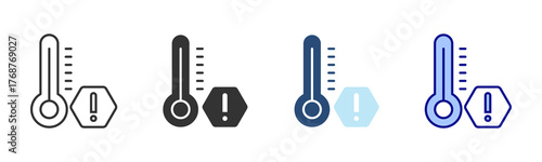 Temperature Limitation Icon Set. Designed In Multi Style