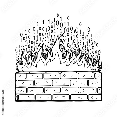 brick wall with a hole,firewall