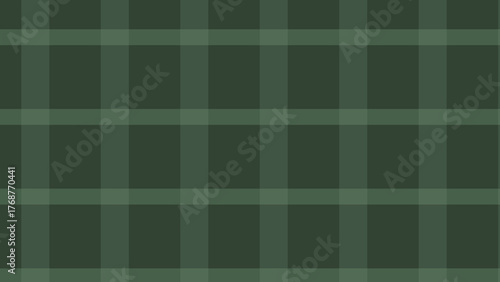 Green and black plaid fabric background with a classic check pattern