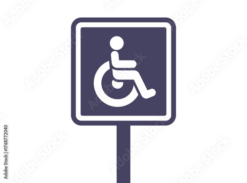 Blue disabled parking icon. Flat illustration.