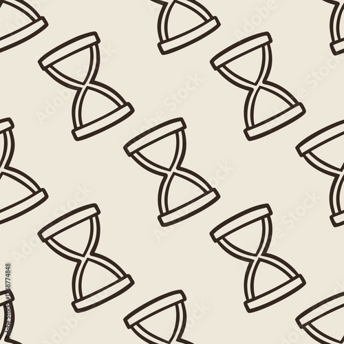 Seamless pattern of hourglasses on a light background representing time and deadlines