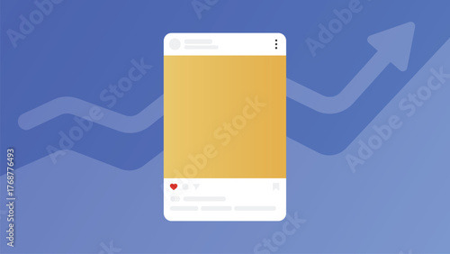 Social media post with growth arrow