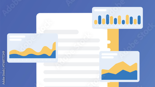 Analytics report with dashboard charts