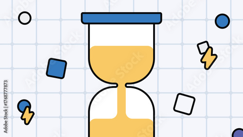 Hourglass sand timer with blue top