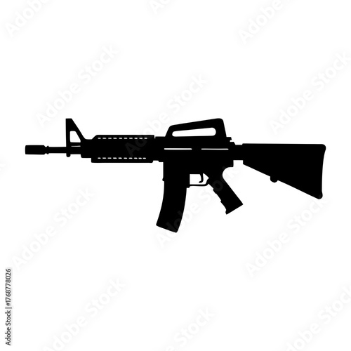 Black silhouette of an assault rifle