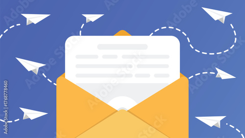 Email newsletter with paper planes