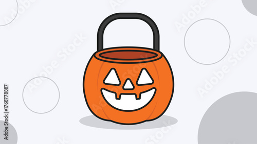 Halloween pumpkin candy bucket with handle