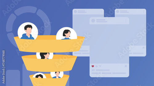 Sales funnel with social media leads