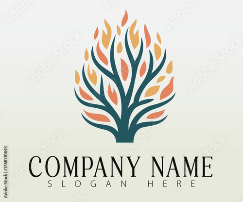 A conceptual logo representing the burning bush from the Bible.