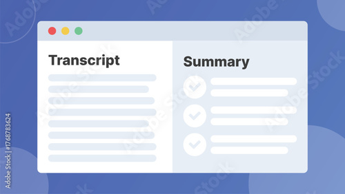 Transcript summary split view banner background