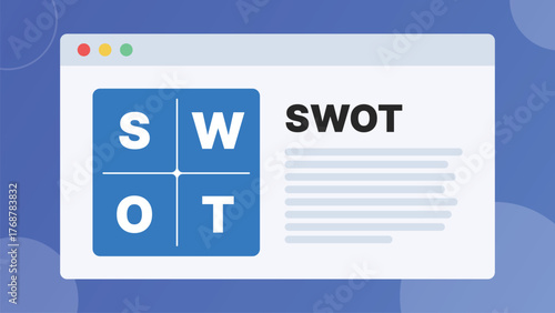 Swot analysis banner in browser window