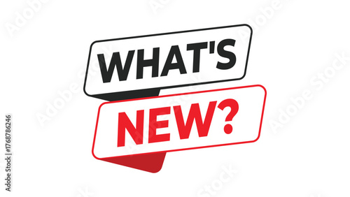 What’s new banner, red and black typography design for update announcement, new arrival, or latest news marketing promotion concept in modern graphic style