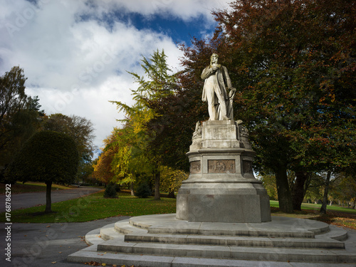 Bradford, West Yorkshire, England, United Kingdom, 25th October 2025, Statue of Samuel Lister in Lister Park