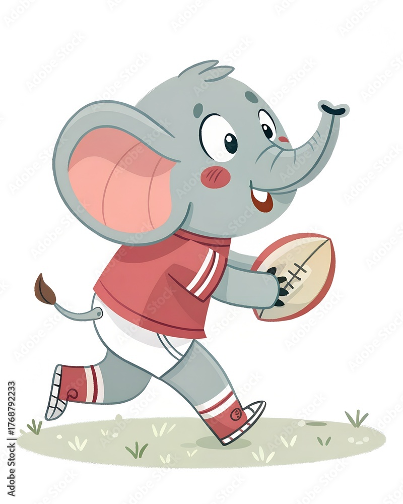 Obraz premium cartoon elephant playing with a ball