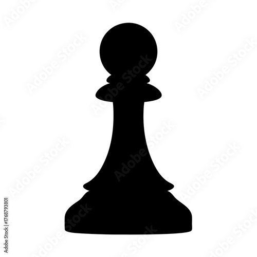 A Silhouette of a Chess Pawn Piece Depicted in a Striking Black Hue