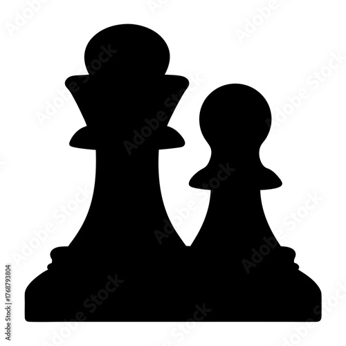 Silhouette of King and Pawn Chess Pieces Emphasizing Strategy and Tactics