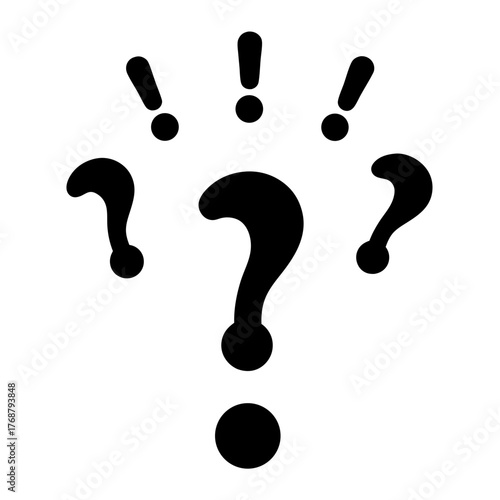 Multiple Question Marks and Exclamation Points Create a Visual Conundrum Design