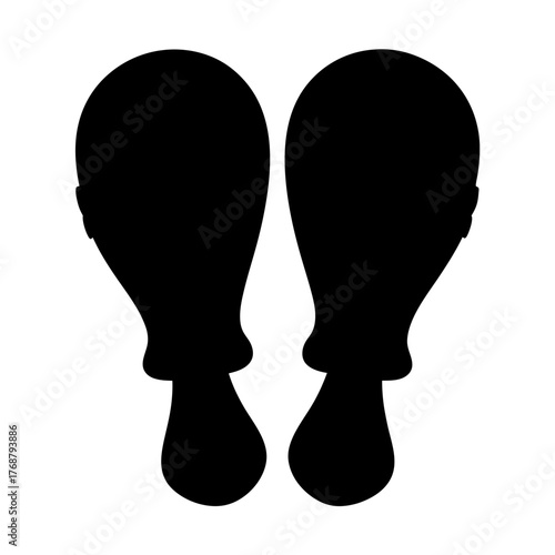 Two pieces of fried chicken silhouettes, a delicious and greasy fast food