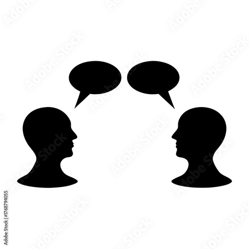 Communication between two individuals, dialogue, discussion, ideas and opinions exchanged