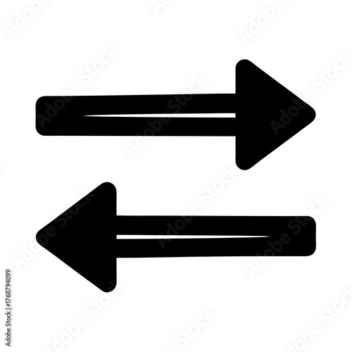 Black Exchange Arrows Indicating Transfer of Information, Data and Resources