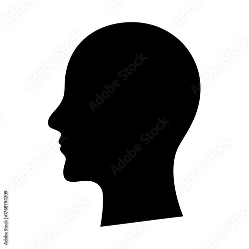 Black silhouette of a human head in profile showcasing the outline