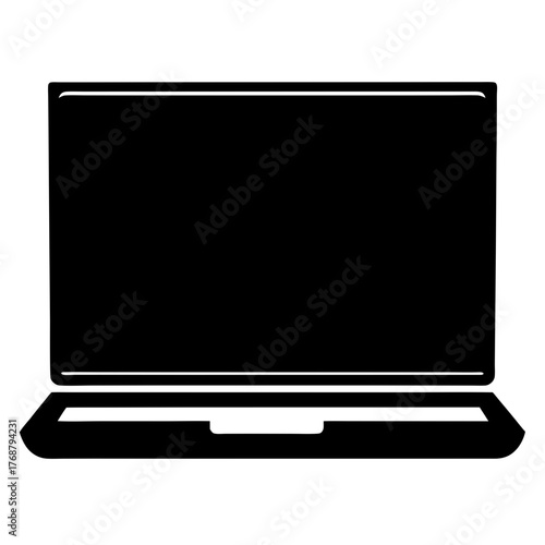 Modern Black Laptop Computer with Large Screen Display and Sleek Design