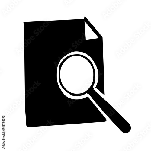 Magnifying glass examining a document, representing a closer look into information