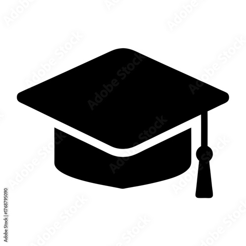 Black graduation cap with tassel representing academic achievement and commencement ceremony