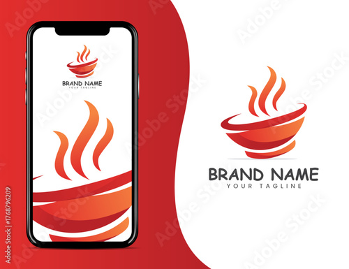 fiery bowl logo for culinary business logo