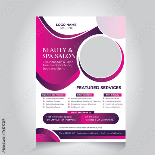beauty and spa salon flyer template design