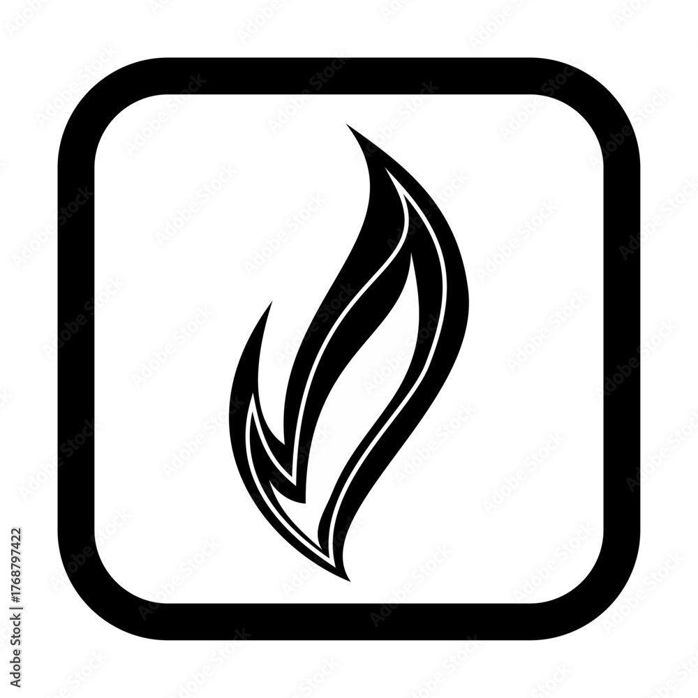 Obraz premium Fire vector icon, silhouette , clip art, and symbol. Shilhouette of concept and simple design