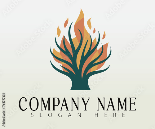 A faith-inspired logo concept depicting the burning bush.