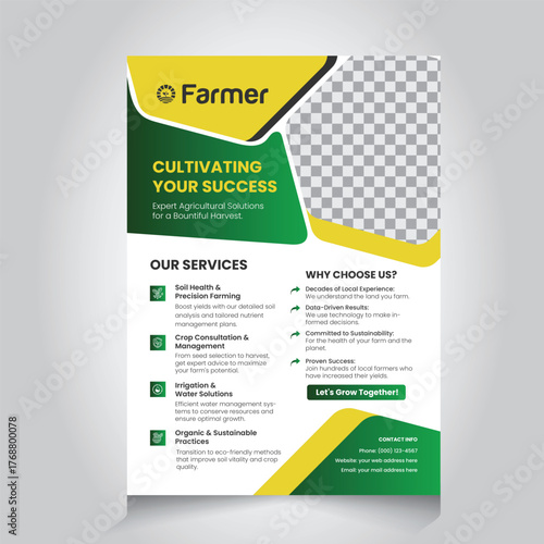 Flyer or Leaflet design for Agriculture service and template